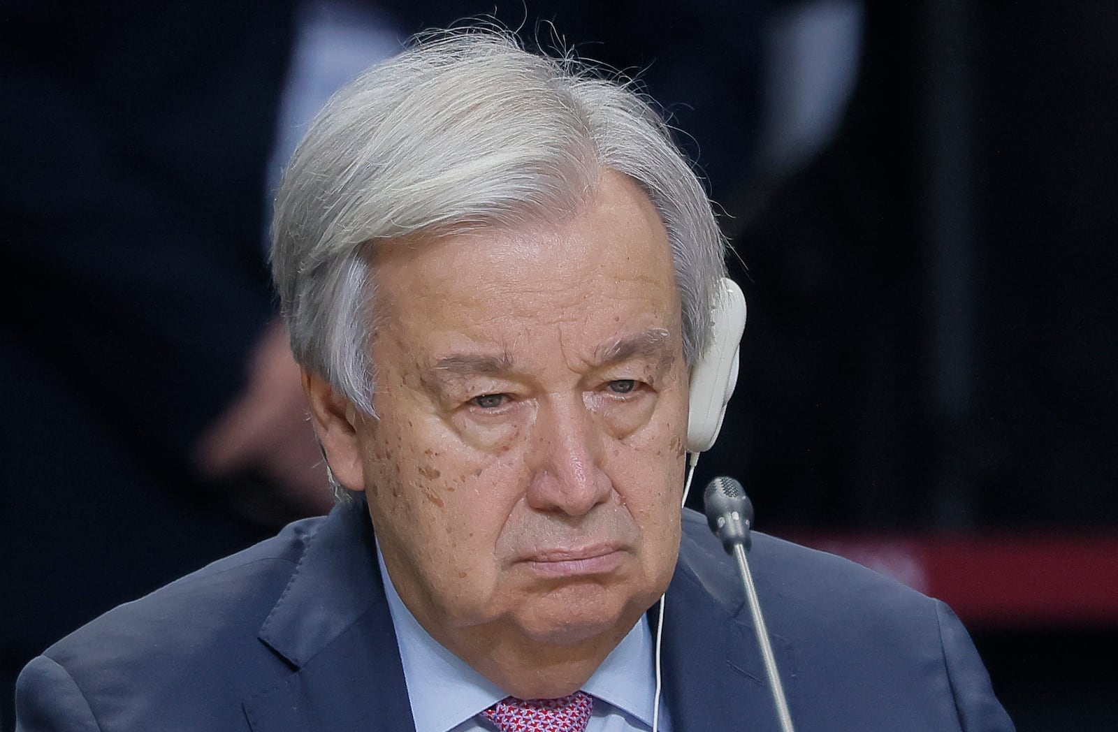 United Nations Secretary-General Antonio Guterres attends Outreach/BRICS Plus format session at the BRICS Summit in Kazan, Russia, Thursday, Oct. 24, 2024. (Maxim Shemetov, Pool Photo via AP)