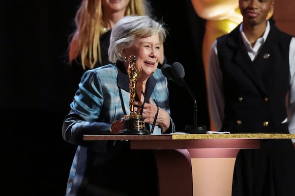 Juliet Taylor accepts an Honorary Award during the 15th Governors Awards on Sunday, Nov. 17, 2024, at The Ray Dolby Ballroom in Los Angeles. (AP Photo/Chris Pizzello)