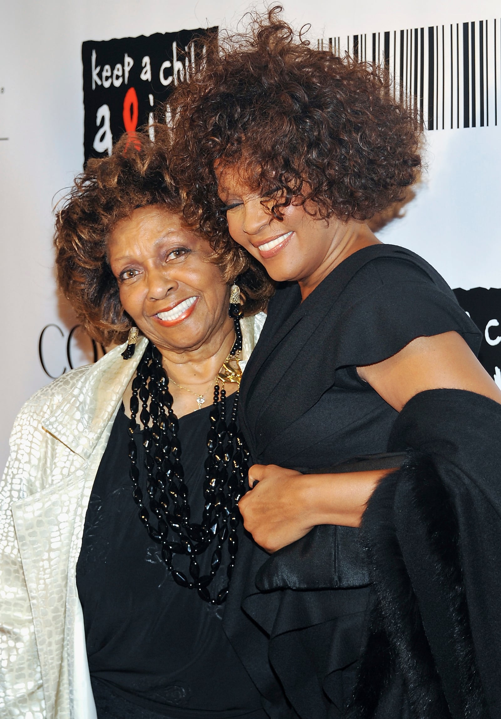 FILE - Singers Cissy Houston, left, and her daughter Whitney Houston appear at the "Keep A Child Alive Black Ball" in New York on Sept. 30, 2010. Cissy Houston, a two-time Grammy winner who performed alongside superstar musicians like Elvis Presley and Aretha Franklin, died Monday, Oct. 7, 2024, in her New Jersey home She was 91. (AP Photo/Evan Agostini, File)