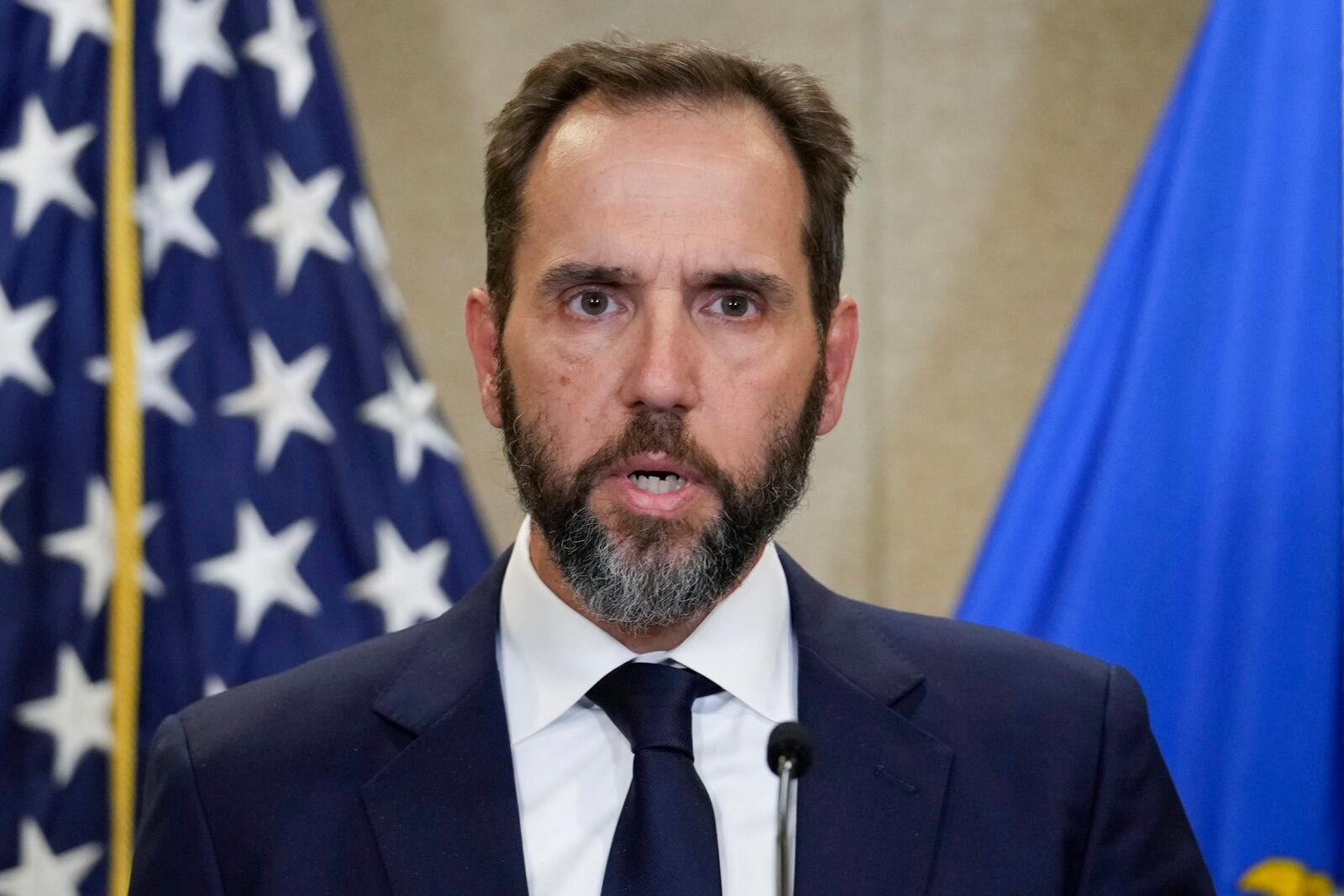 FILE - Special counsel Jack Smith speaks to the media about an indictment of former President Donald Trump, Aug. 1, 2023, in Washington. (AP Photo/J. Scott Applewhite, File)