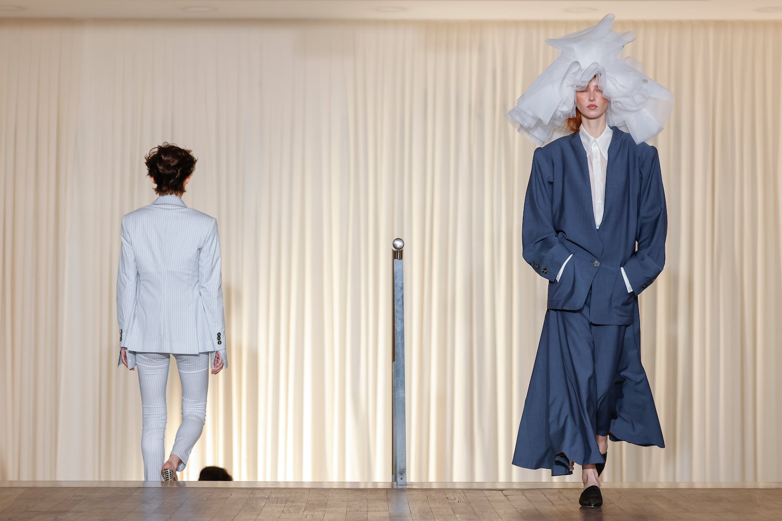 A model wears a creation as part of the Vivienne Westwood Spring/Summer 2025 collection presented Saturday, Sept. 28, 2024, in Paris. (Photo by Vianney Le Caer/Invision/AP)