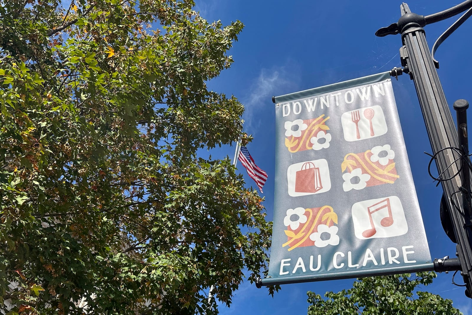 The western Wisconsin city of Eau Claire, one of several midsized cities that have grappled with resettlement of refugees, hosts a rally with Republican vice presidential candidate JD Vance, Tuesday, Sept. 17, 2024. (AP Photo/Scott Bauer)