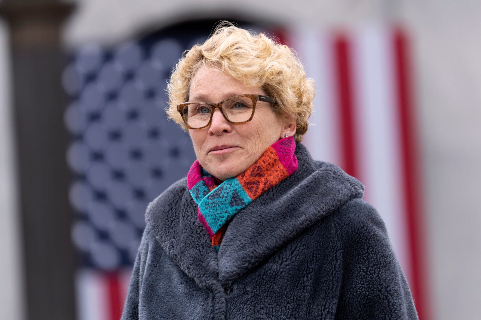 FILE - Rep. Chrissy Houlahan, D-Pa., is pictured, Jan. 17, 2023, at the state Capitol in Harrisburg, Pa. (AP Photo/Matt Rourke, File)