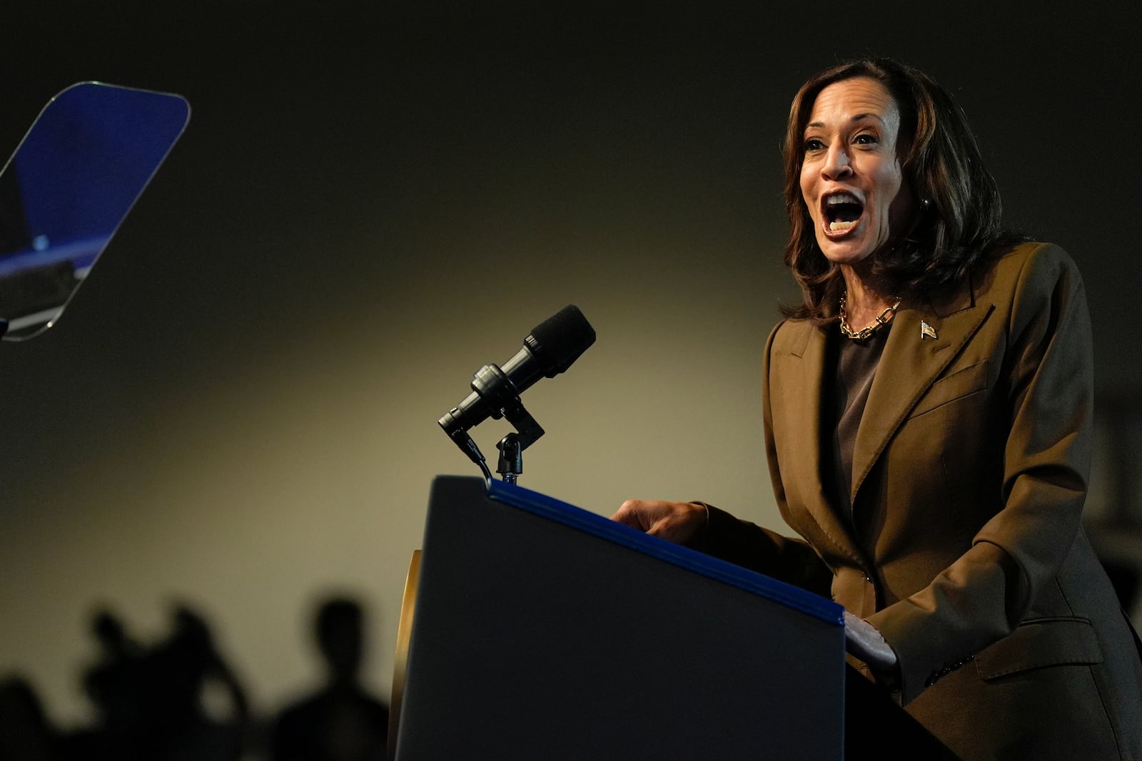 Democratic presidential nominee Vice President Kamala Harris speaks at a rally on Sunday, Sept. 29, 2024, in Las Vegas. (AP Photo/Carolyn Kaster)