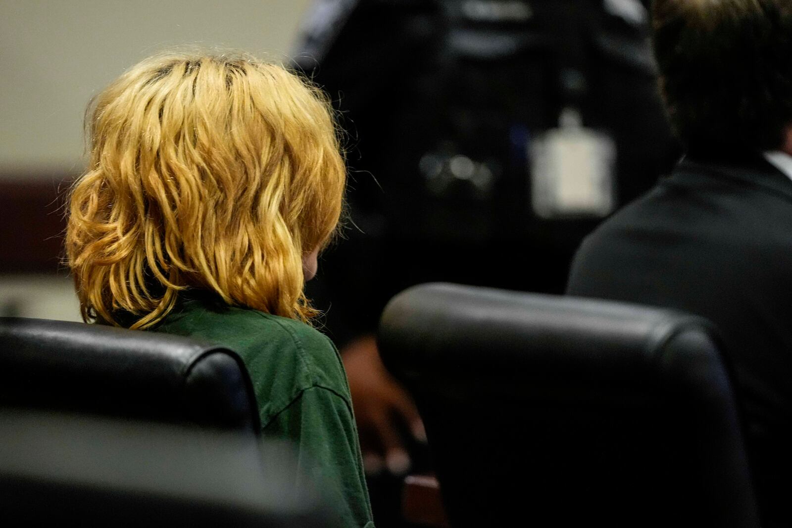 FILE - Colt Gray, charged as an adult with four counts of murder, sits in the Barrow County courthouse during his first appearance for the shooting at Apalachee High School, Sept. 6, 2024, in Winder, Ga. (AP Photo/Brynn Anderson, Pool, File)