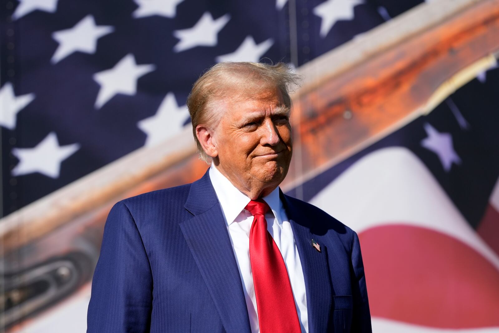 Republican presidential nominee former President Donald Trump speaks speaks to an overflow crowd after a faith town halla at Christ Chapel Zebulon, Wednesday, Oct. 23, 2024, in Zebulon, Ga. (AP Photo/Alex Brandon)