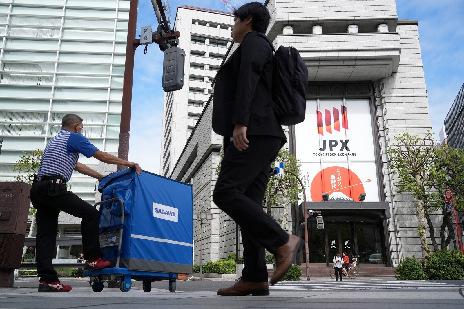 FILE - The Tokyo Stock Exchange building is seen Tuesday, Sept. 24, 2024, in Tokyo. (AP Photo/Eugene Hoshiko, File)