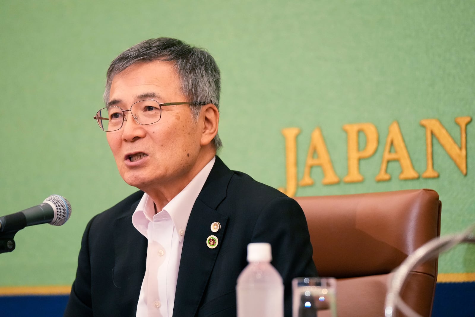 Hideyo Ogawa, lawyer for Iwao Hakamada, who was recently acquitted by a district court after a retrial for a 1966 quadruple murder, speaks during a news conference in Tokyo, Monday, Sept. 30, 2024. (AP Photo/Hiro Komae)