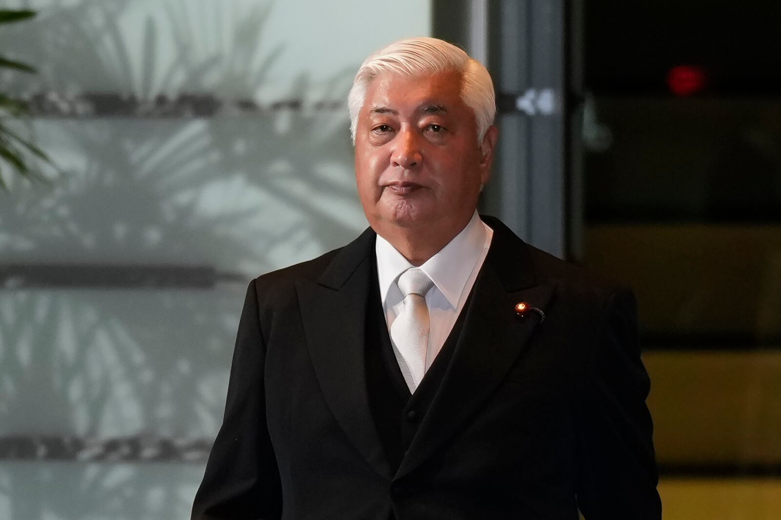 Gen Nakatani, newly appointed minister of Defense, arrives at the prime minister's office Tuesday, Oct. 1, 2024, in Tokyo. (AP Photo/Hiro Komae)