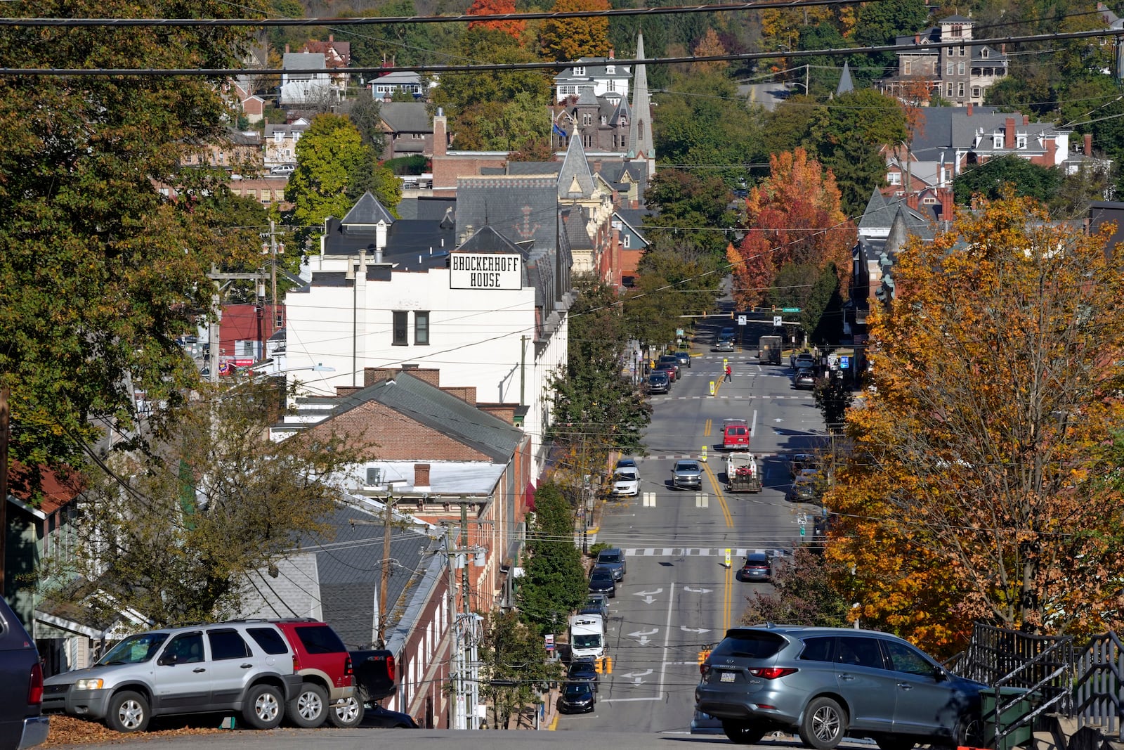 Downtown Bellefonte, Pa. is pictured, Friday, Oct. 18, 2024. (AP Photo/Gene Puskar)