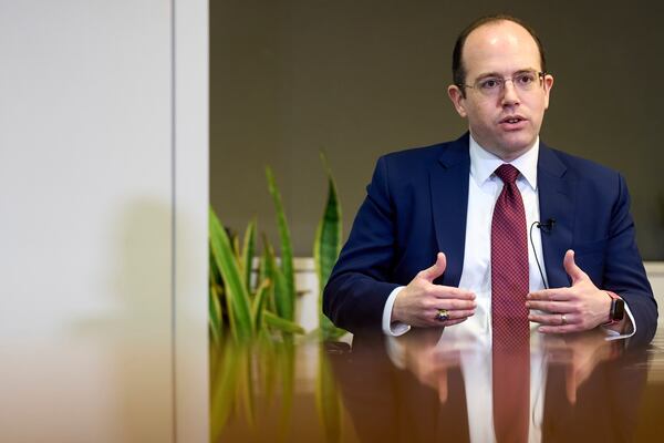 Michael Romano, former Jan. 6 prosecutor, speaks during an interview, Thursday, April 24, 2025, in Washington. (AP Photo/Jacquelyn Martin)
