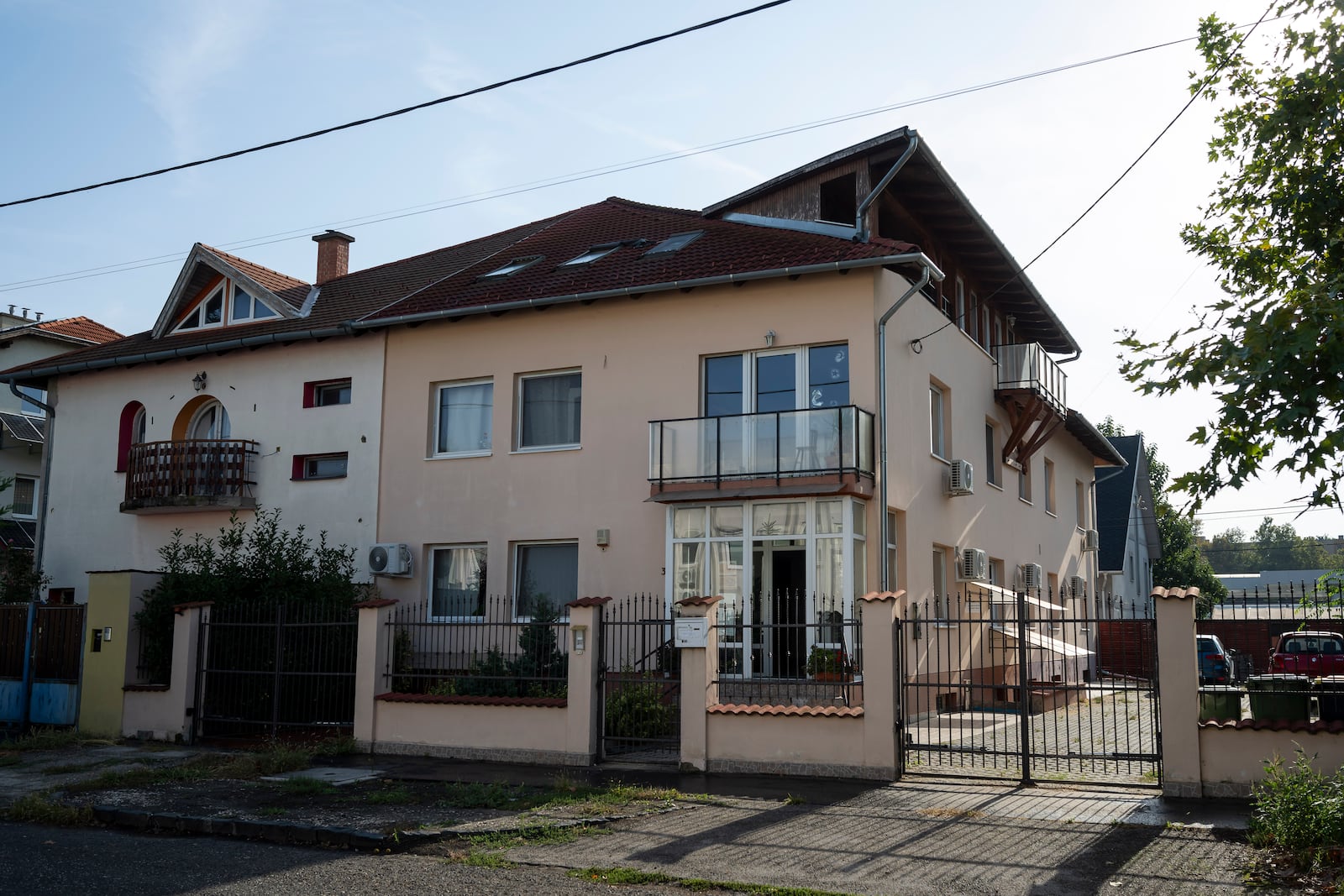 This photo shows a house where a Hungarian company that allegedly manufactured pagers that exploded in Lebanon and Syria, is headquartered in Budapest Wednesday, Sept. 18, 2024. (AP Photo/Denes Erdos)