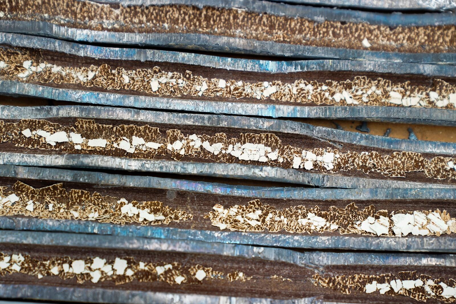 FILE - A sample of lead pipe from Flint, Mich., sits on display during a tour of the U.S. Environmental Protection Agency Center For Environmental Solutions and Emergency Response, Feb. 14, 2023, in Cincinnati. (AP Photo/Joshua A. Bickel, File)